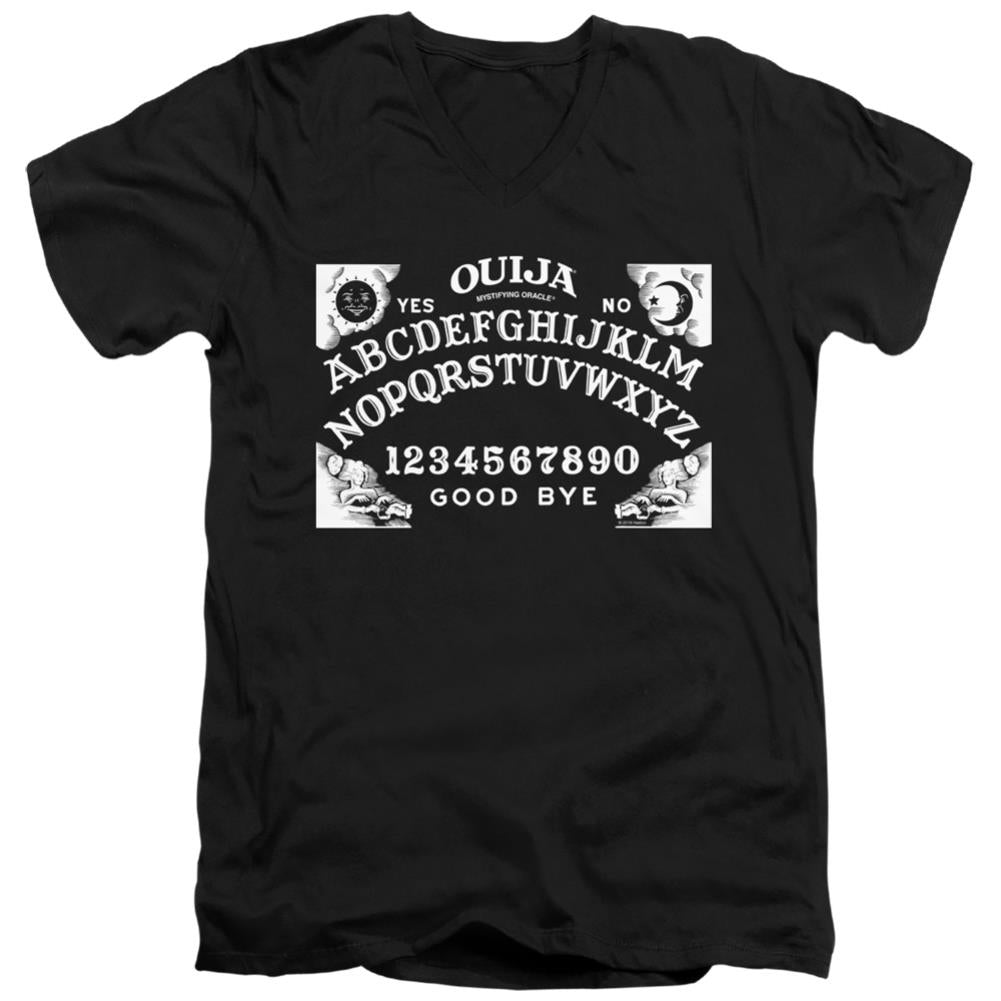 Ouija Board On Black Men's 30/1 Cotton Slim V-Neck T-Shirt