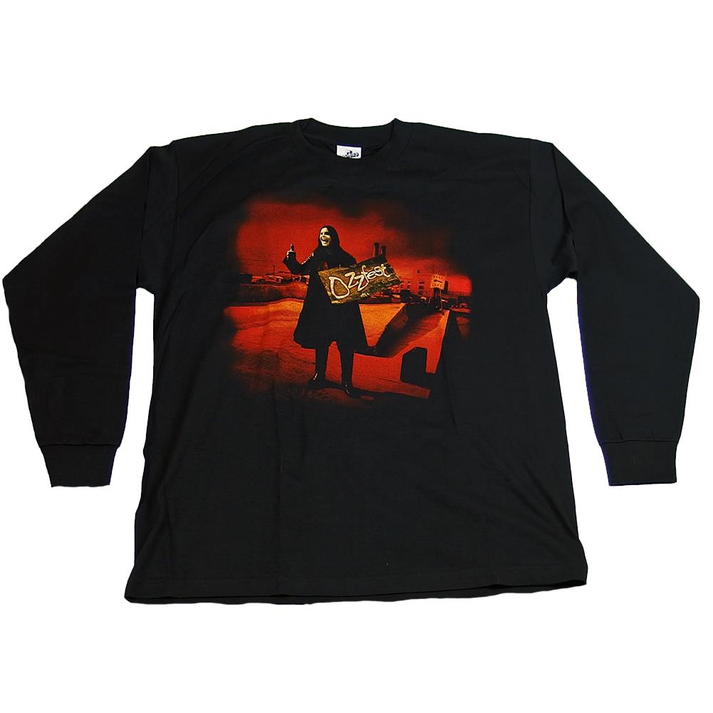 Ozzy Osbourne Men's Ozzfest Hitchhiking Long-Sleeve Black T-Shirt