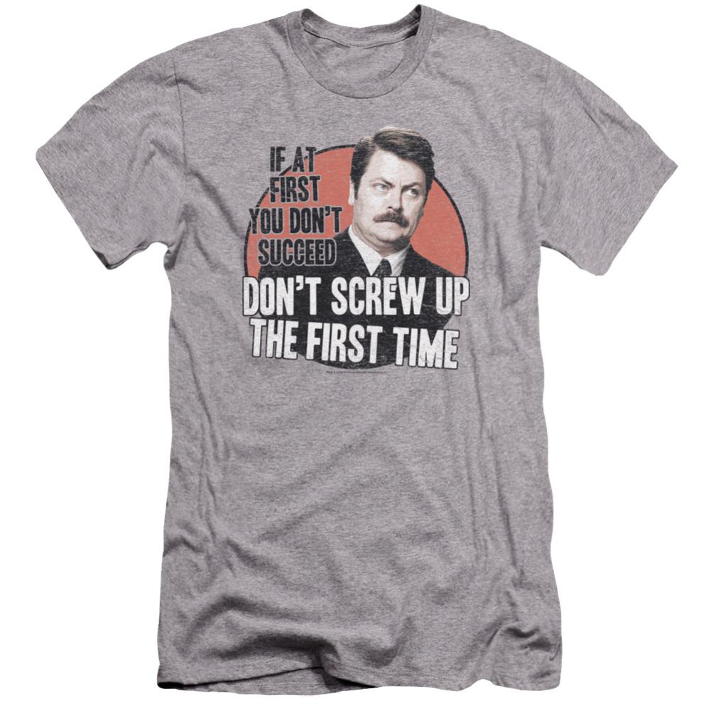 Parks And Recreation Dont Screw Up Men's Ultra-Soft 30/1 Cotton Slim Short-Sleeve T-Shirt