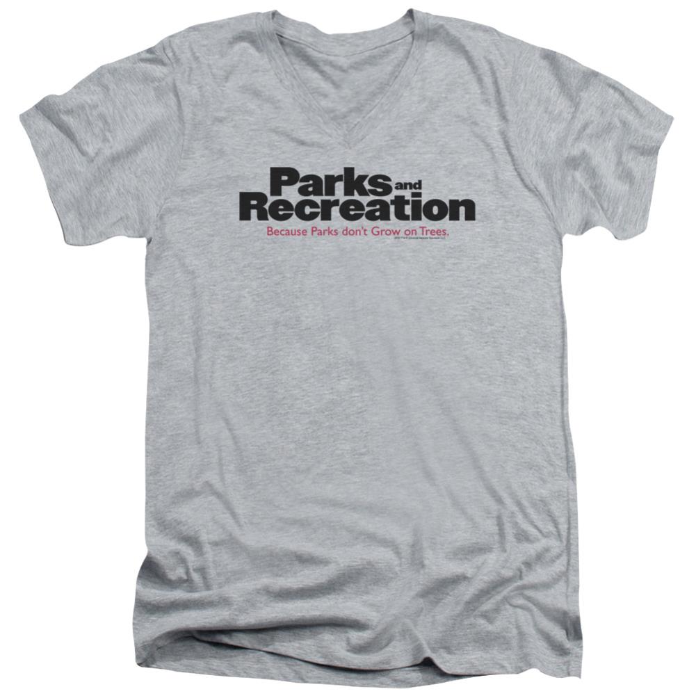Parks And Recreation Logo Men's 30/1 Cotton Slim V-Neck T-Shirt