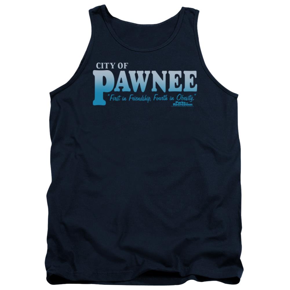 Parks And Recreation Pawnee Men's 18/1 Cotton Tank Top