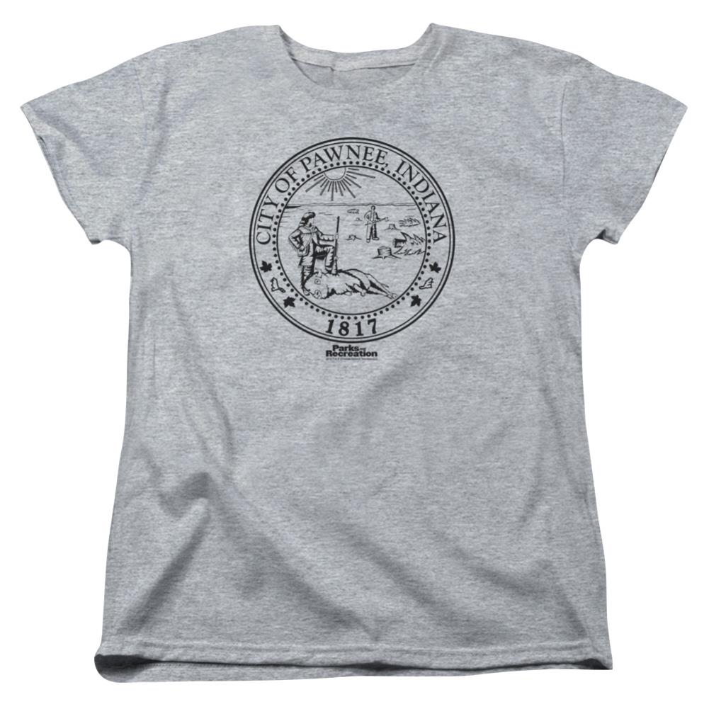 Parks And Recreation Pawnee Seal Women's 18/1 Cotton Short-Sleeve T-Shirt