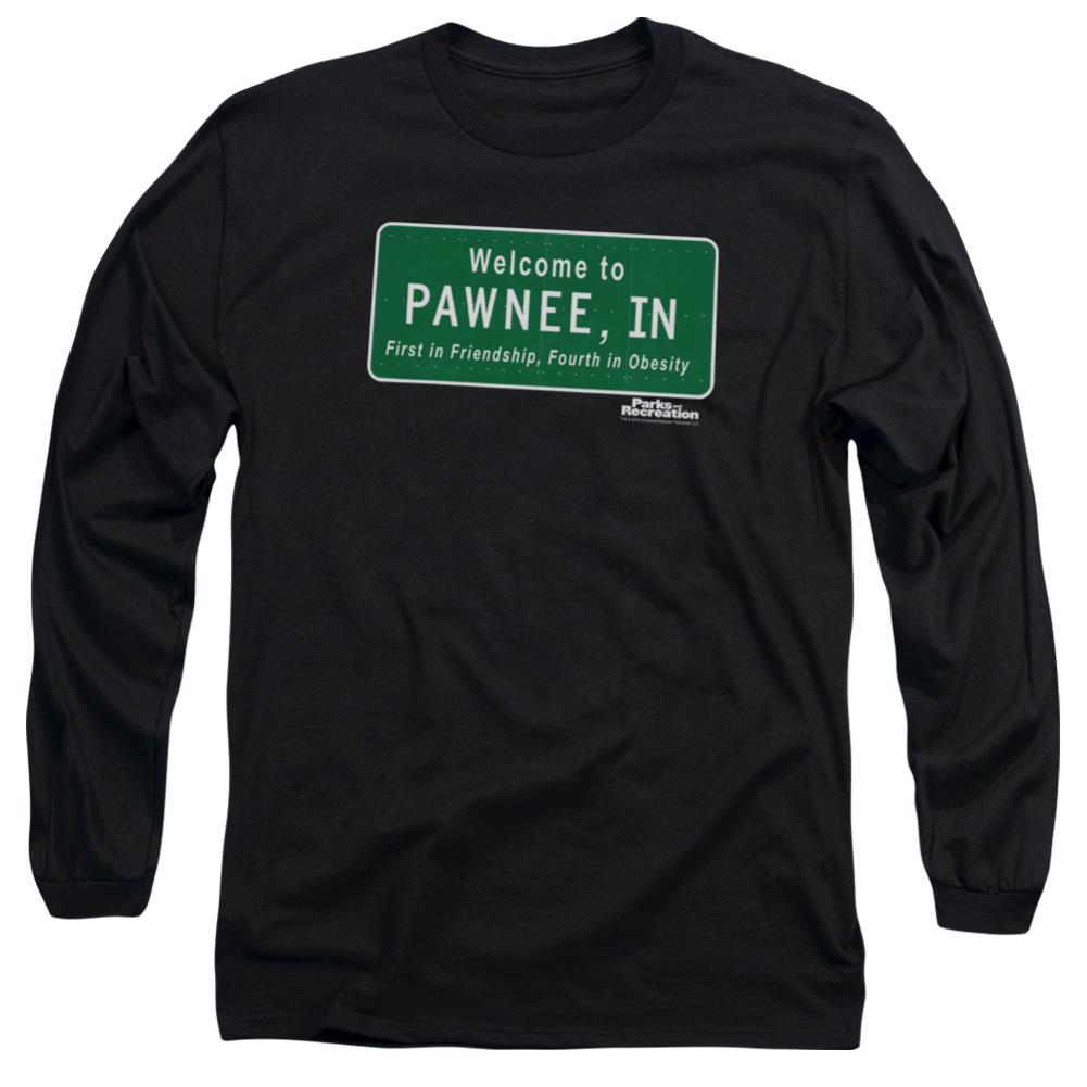 Parks And Recreation Pawnee Sign Men's 18/1 Cotton Long-Sleeve T-Shirt