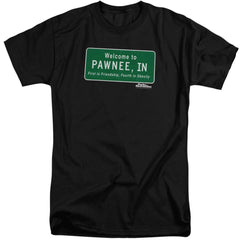 Parks And Recreation Pawnee Sign Men's 18/1 Tall Cotton Short-Sleeve T-Shirt