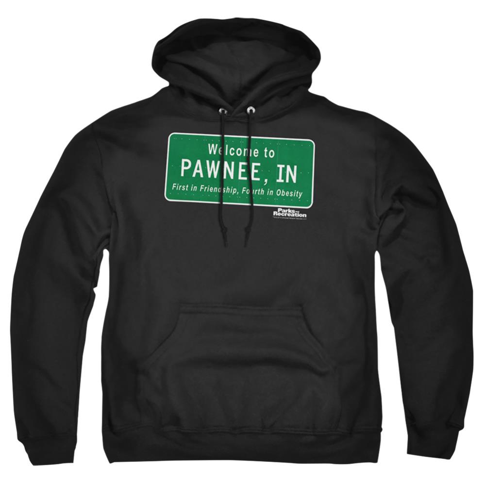 Parks And Recreation Pawnee Sign Men's Pull-Over 75 25 Poly Hoodie