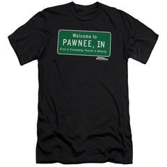 Parks And Recreation Pawnee Sign Men's Ultra-Soft 30/1 Cotton Slim Short-Sleeve T-Shirt