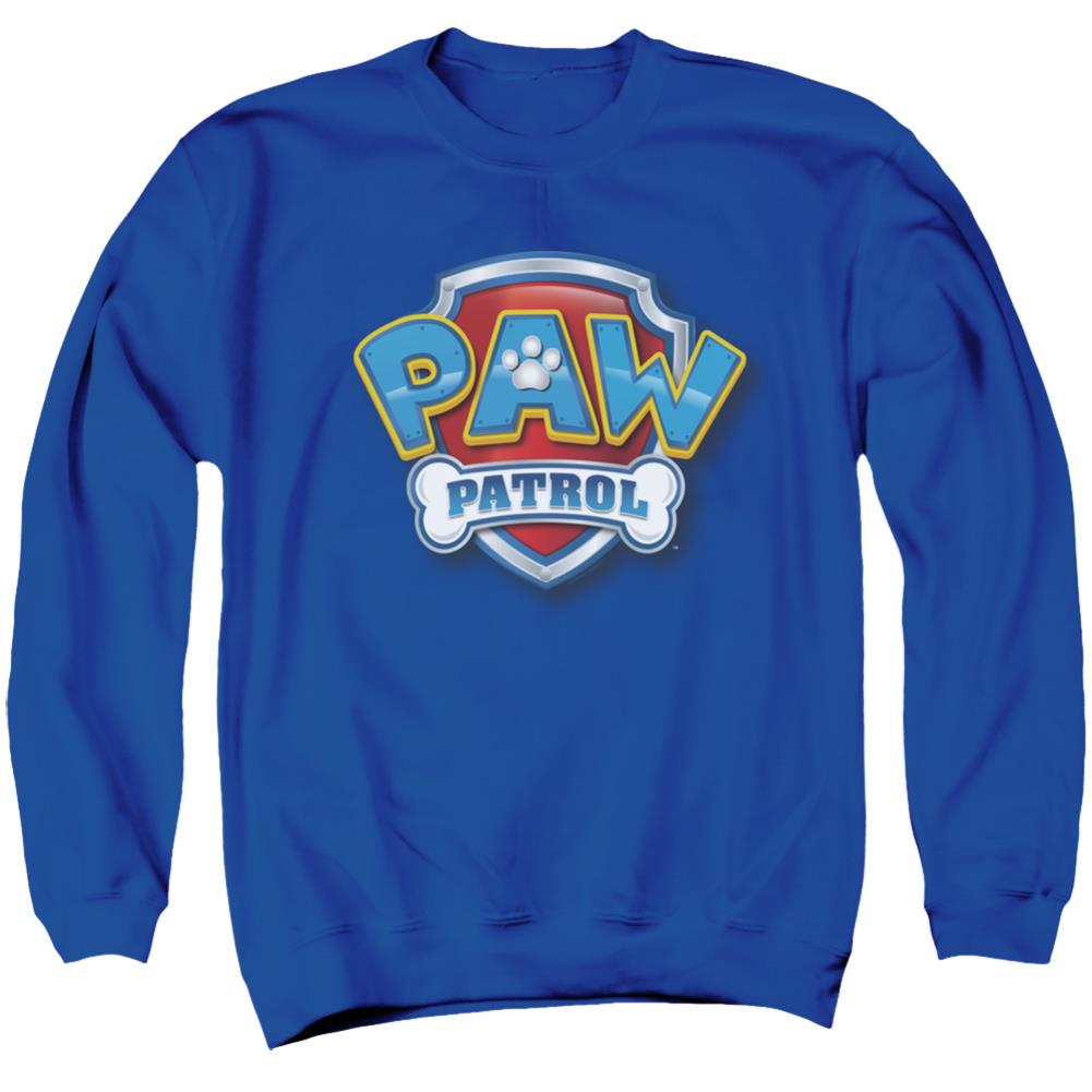 Paw Patrol 3D Logo Men's Crewneck 50 50 Poly Long-Sleeve T-Shirt