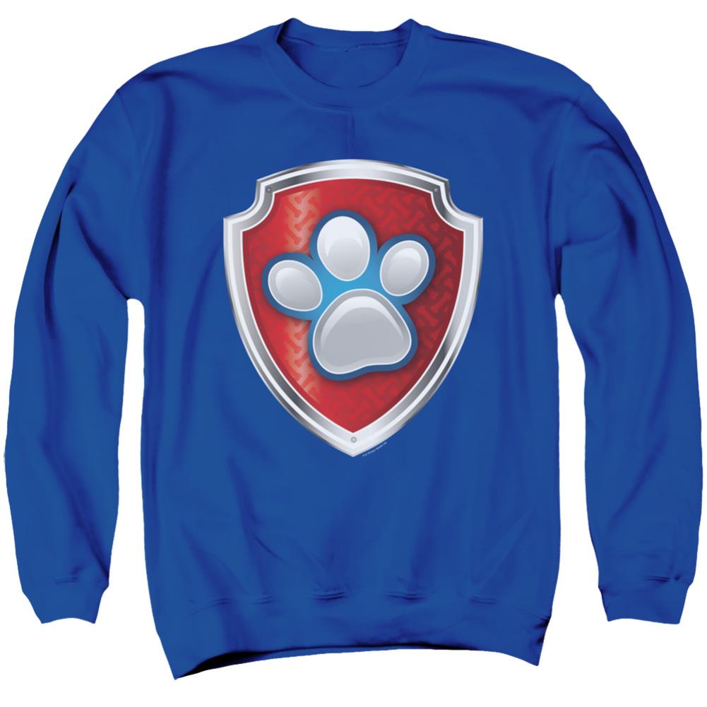 Paw Patrol Badge Men's Crewneck 50 50 Poly Long-Sleeve T-Shirt