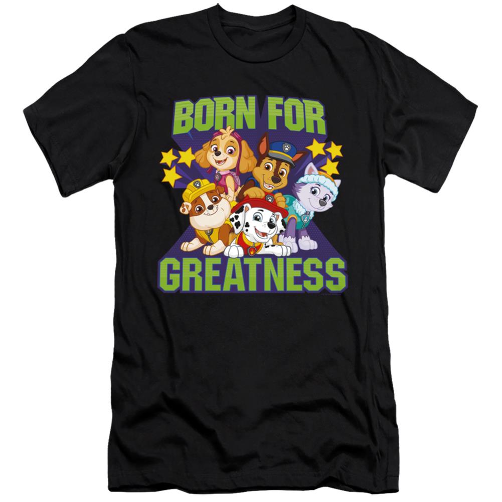Paw Patrol Born For Greatness Men's Ultra-Soft 30/1 Cotton Slim Short-Sleeve T-Shirt