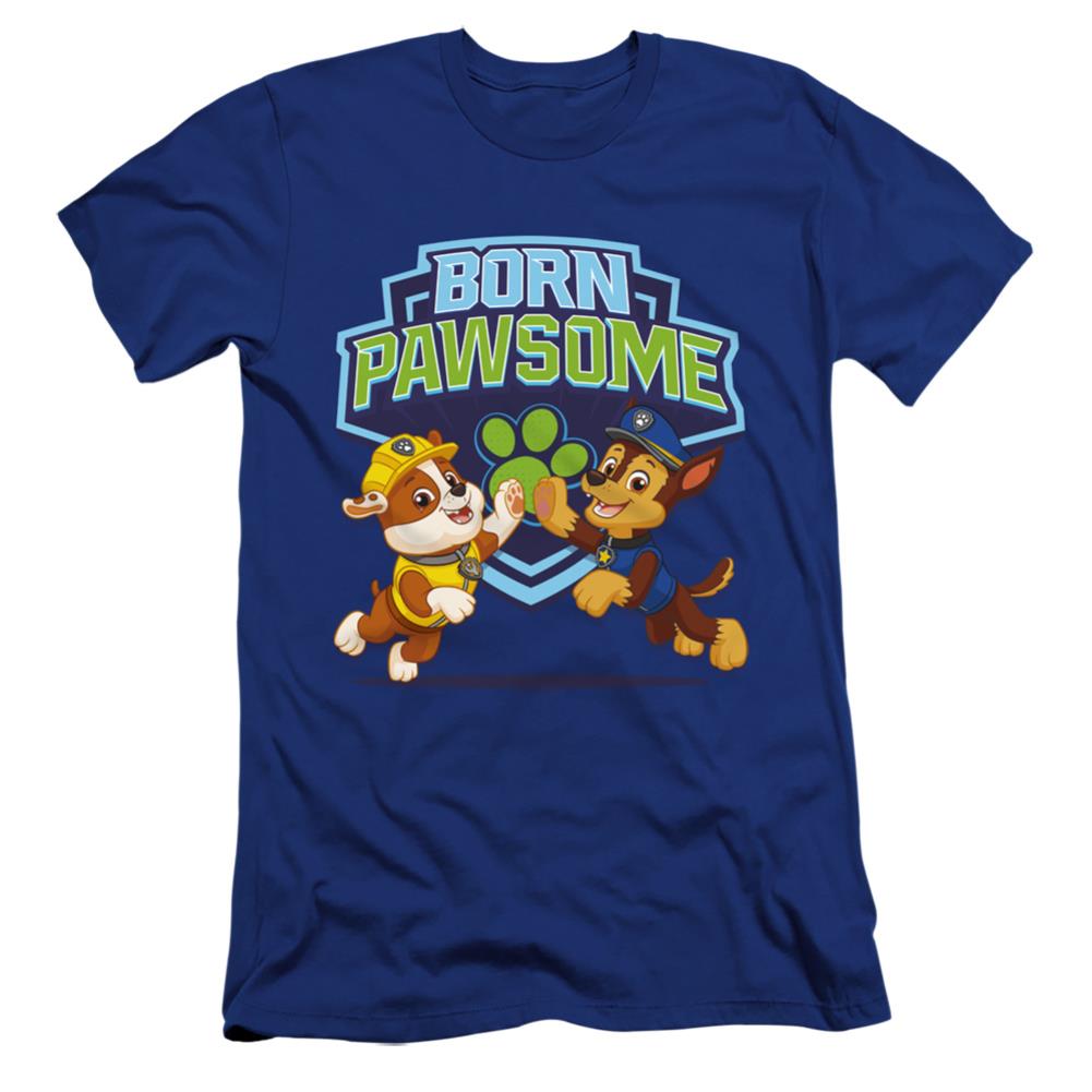 Paw Patrol Born Pawsome Men's Ultra-Soft 30/1 Cotton Slim Short-Sleeve T-Shirt