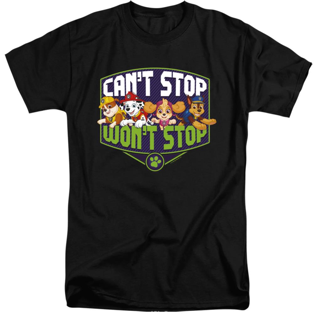 Paw Patrol Can't Stop Won't Stop Men's 18/1 Tall Cotton Short-Sleeve T-Shirt