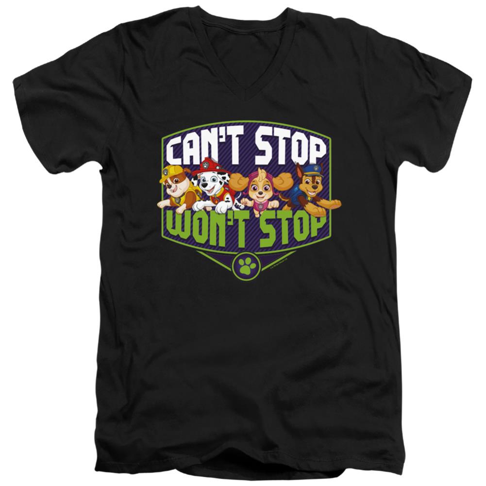 Paw Patrol Can't Stop Won't Stop Men's 30/1 Cotton Slim V-Neck T-Shirt