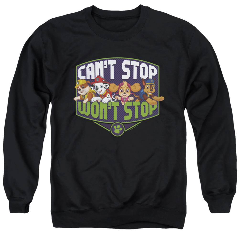 Paw Patrol Can't Stop Won't Stop Men's Crewneck 50 50 Poly Long-Sleeve T-Shirt