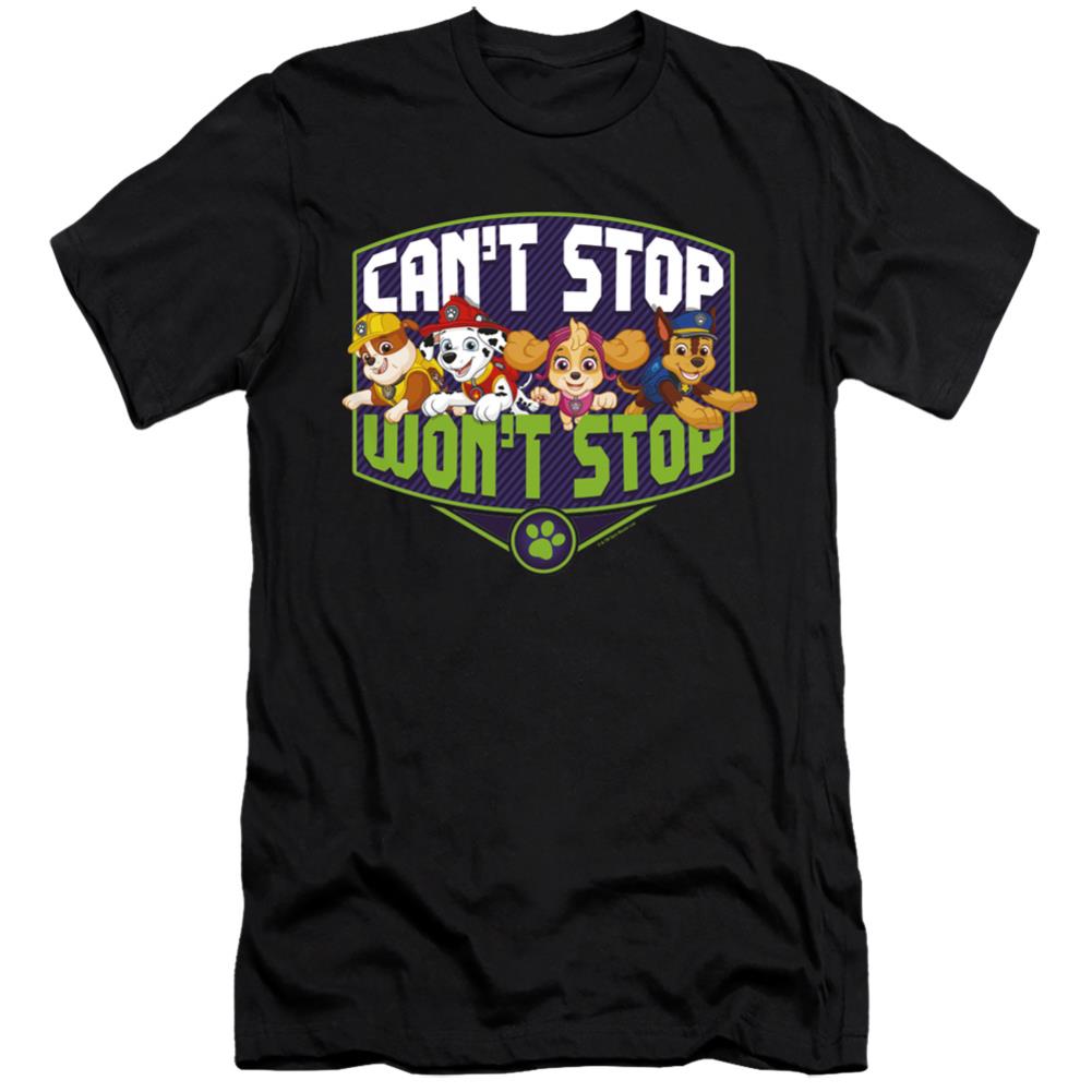 Paw Patrol Can't Stop Won't Stop Men's Ultra-Soft 30/1 Cotton Slim Short-Sleeve T-Shirt
