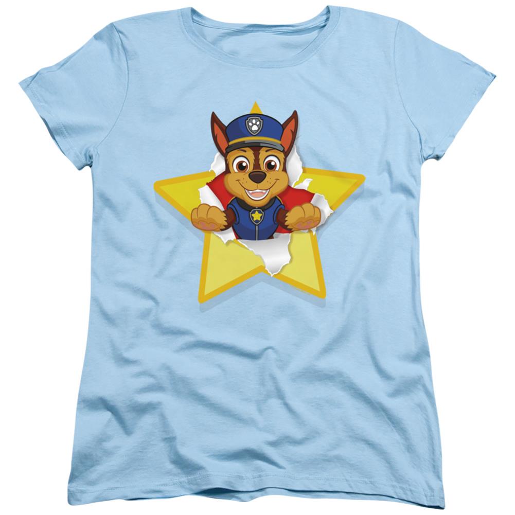 Paw Patrol Chase Torn Star Women's 18/1 Cotton Short-Sleeve T-Shirt