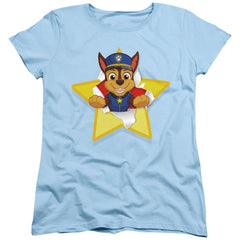 Paw Patrol Chase Torn Star Women's 18/1 Cotton Short-Sleeve T-Shirt