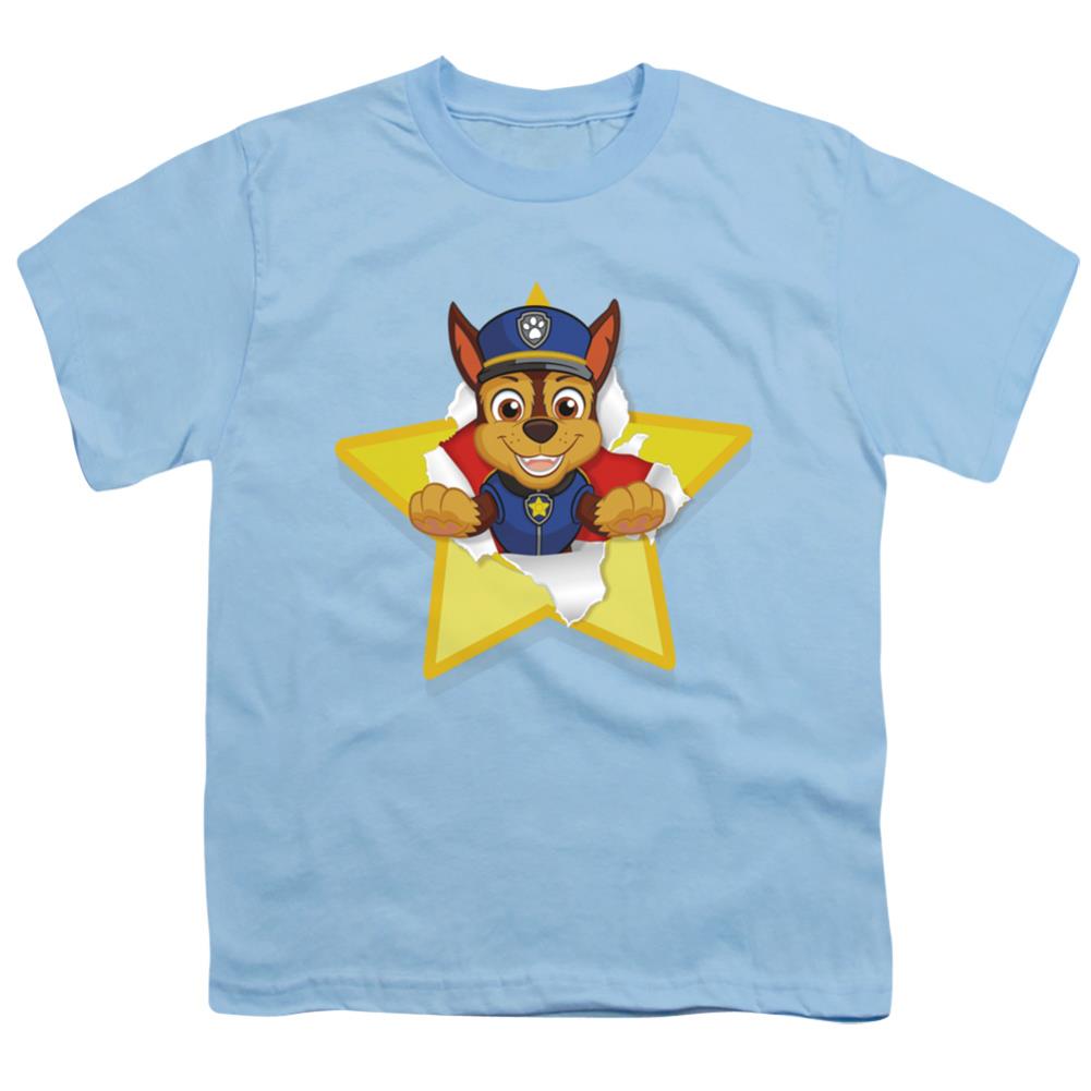 Paw Patrol Chase Torn Star Youth 18/1 100% Cotton Short-Sleeve T-Shirt