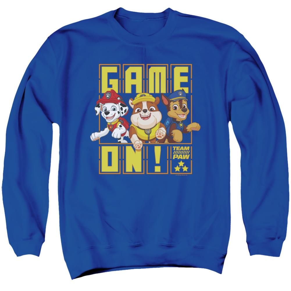 Paw Patrol Game On  Team Paw Men's Crewneck 50 50 Poly Long-Sleeve T-Shirt