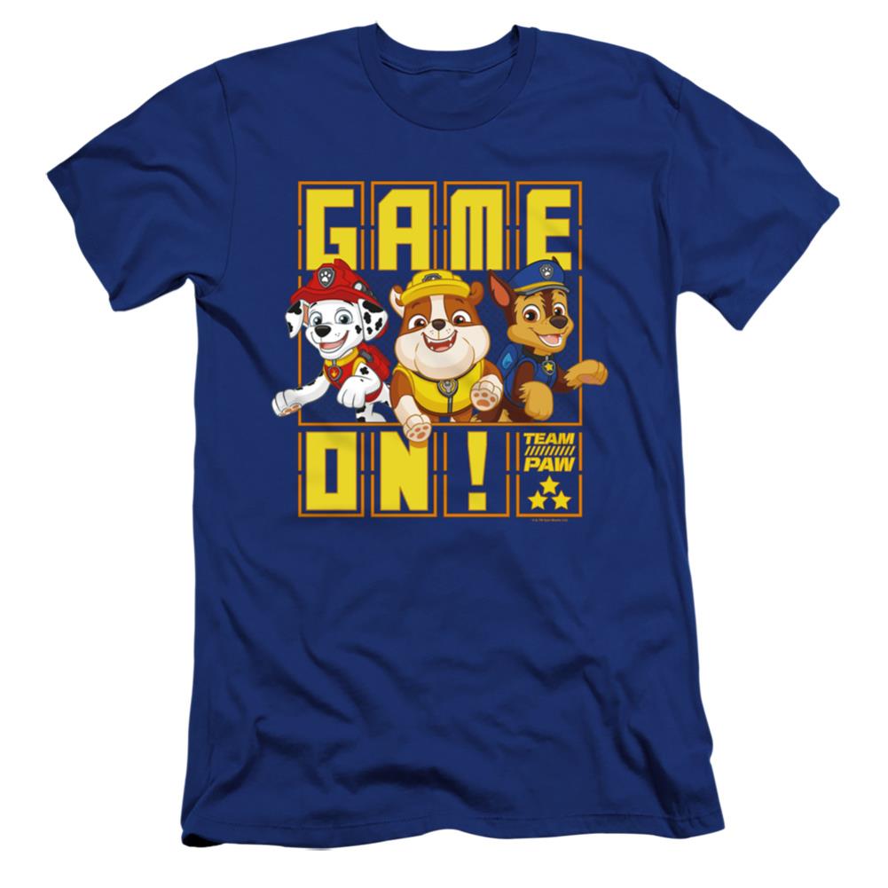 Paw Patrol Game On  Team Paw Men's Ultra-Soft 30/1 Cotton Slim Short-Sleeve T-Shirt
