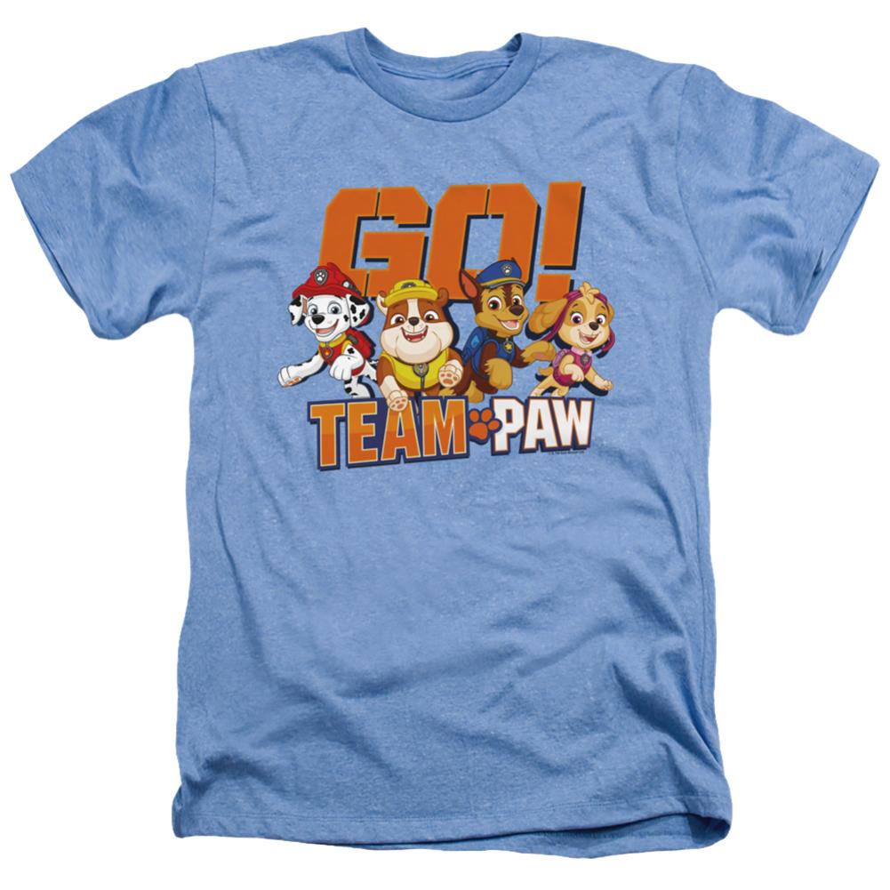 Paw Patrol Go! Team Paw Men's 30/1 Heather 60 40 Poly Short-Sleeve T-Shirt