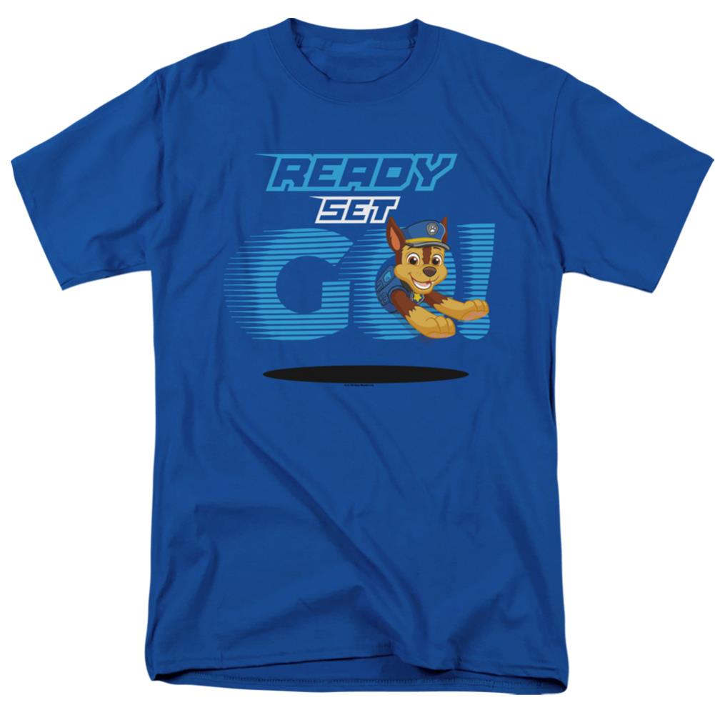Paw Patrol Ready Set Go! Chase Men's 18/1 Cotton Short-Sleeve T-Shirt