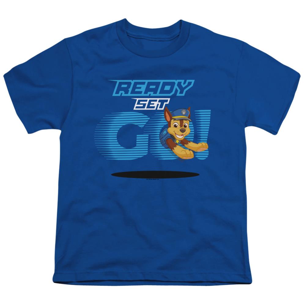 Paw Patrol Ready Set Go! Chase Youth 18/1 100% Cotton Short-Sleeve T-Shirt