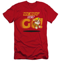 Paw Patrol Ready Set Go! Rubble Men's Ultra-Soft 30/1 Cotton Slim Short-Sleeve T-Shirt