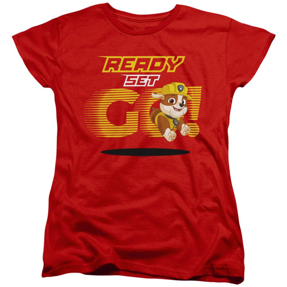 Paw Patrol Ready Set Go! Rubble Women's 18/1 Cotton Short-Sleeve T-Shirt