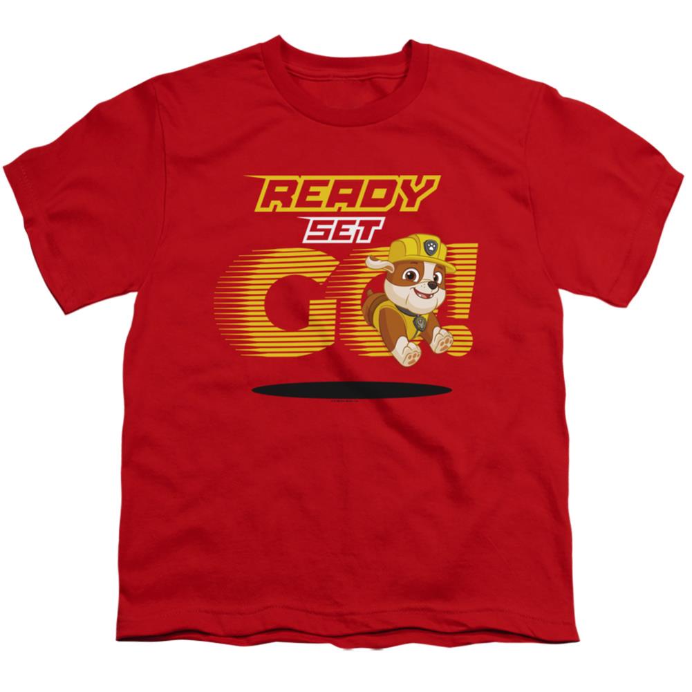 Paw Patrol Ready Set Go! Rubble Youth 18/1 100% Cotton Short-Sleeve T-Shirt
