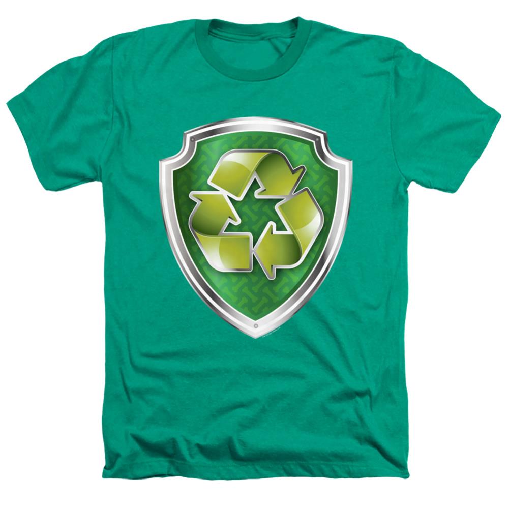 Paw Patrol Rocky Badge Men's 30/1 Heather 60 40 Poly Short-Sleeve T-Shirt