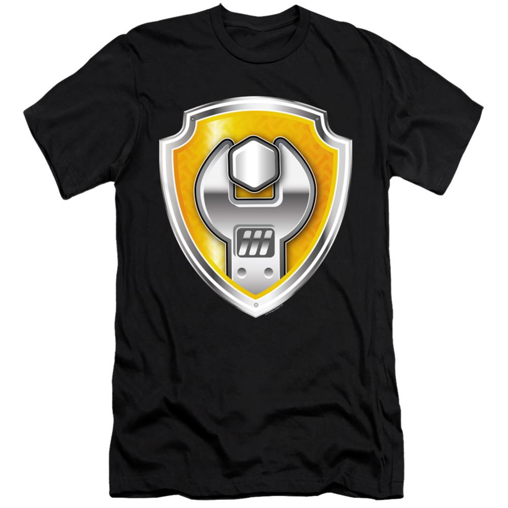 Paw Patrol Rubble Badge Men's Ultra-Soft 30/1 Cotton Slim Short-Sleeve T-Shirt
