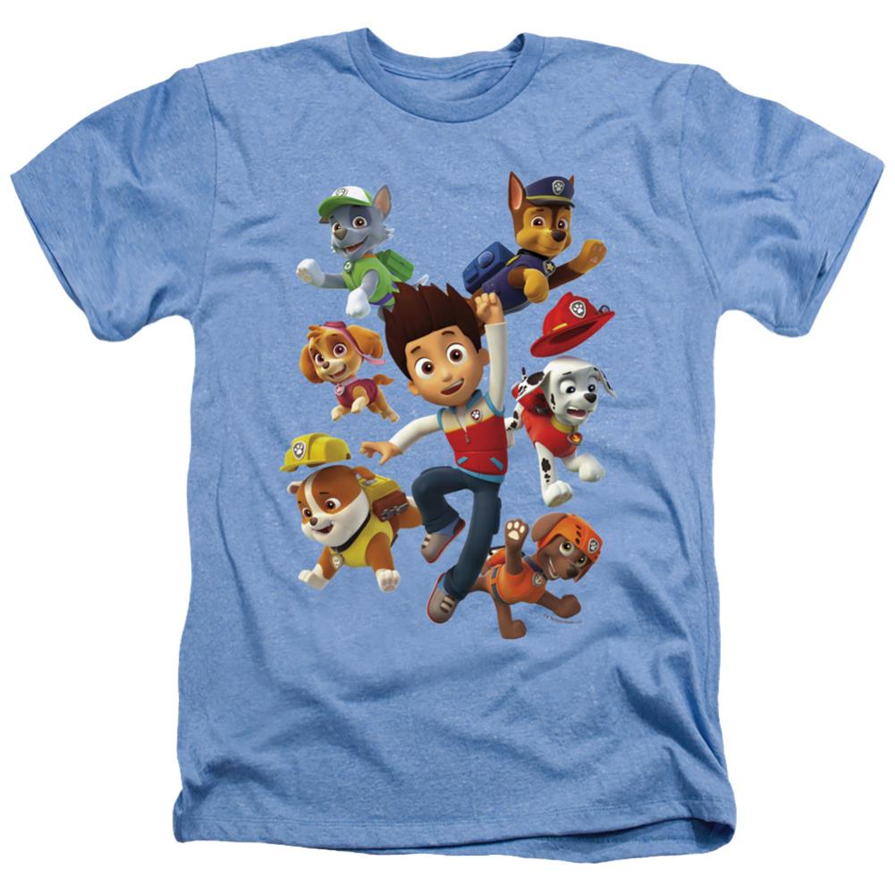 Paw Patrol Ryder's Pups Men's 30/1 Heather 60 40 Poly Short-Sleeve T-Shirt