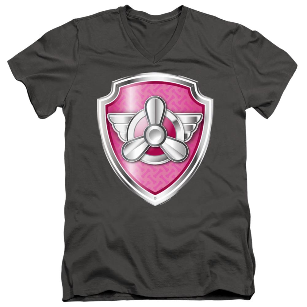 Paw Patrol Skye Badge Men's 30/1 Cotton Slim V-Neck T-Shirt