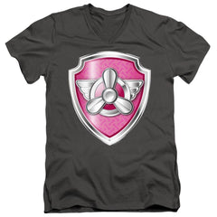 Paw Patrol Skye Badge Men's 30/1 Cotton Slim V-Neck T-Shirt