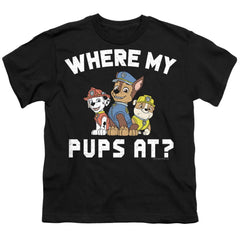 Paw Patrol Where My Pups At? Youth 18/1 100% Cotton Short-Sleeve T-Shirt