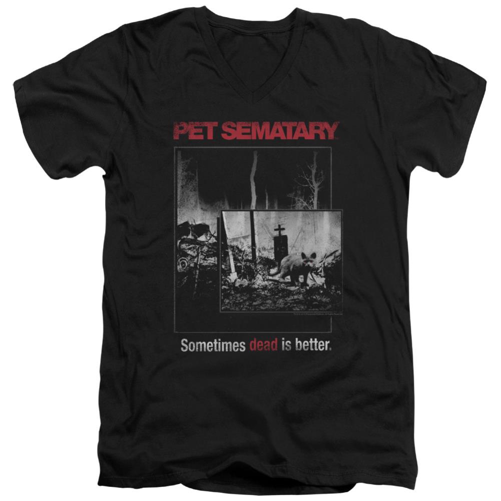 Pet Sematary Cat Poster Men's 30/1 Cotton Slim V-Neck T-Shirt
