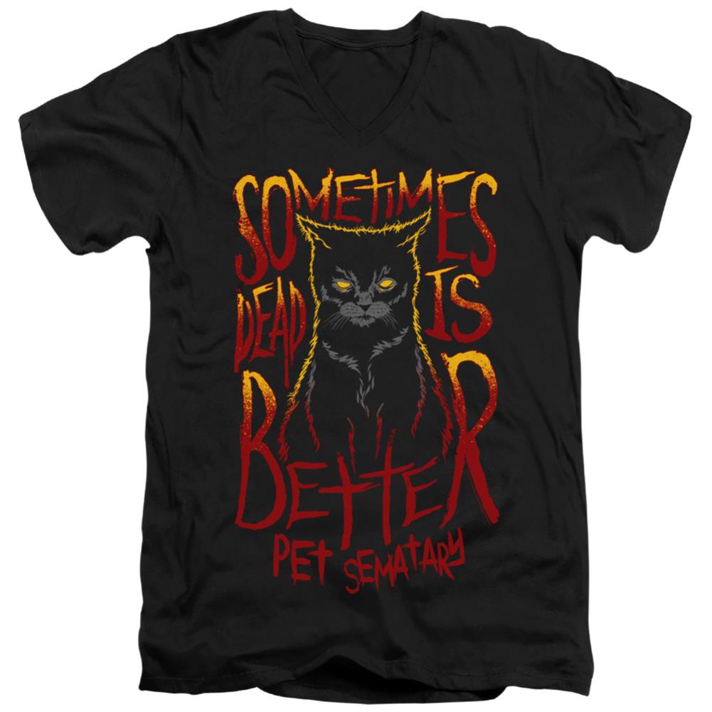 Pet Sematary Dead Is Better Men's 30/1 Cotton Slim V-Neck T-Shirt