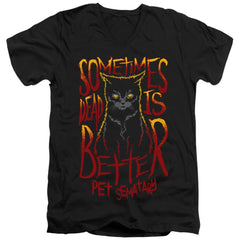 Pet Sematary Dead Is Better Men's 30/1 Cotton Slim V-Neck T-Shirt