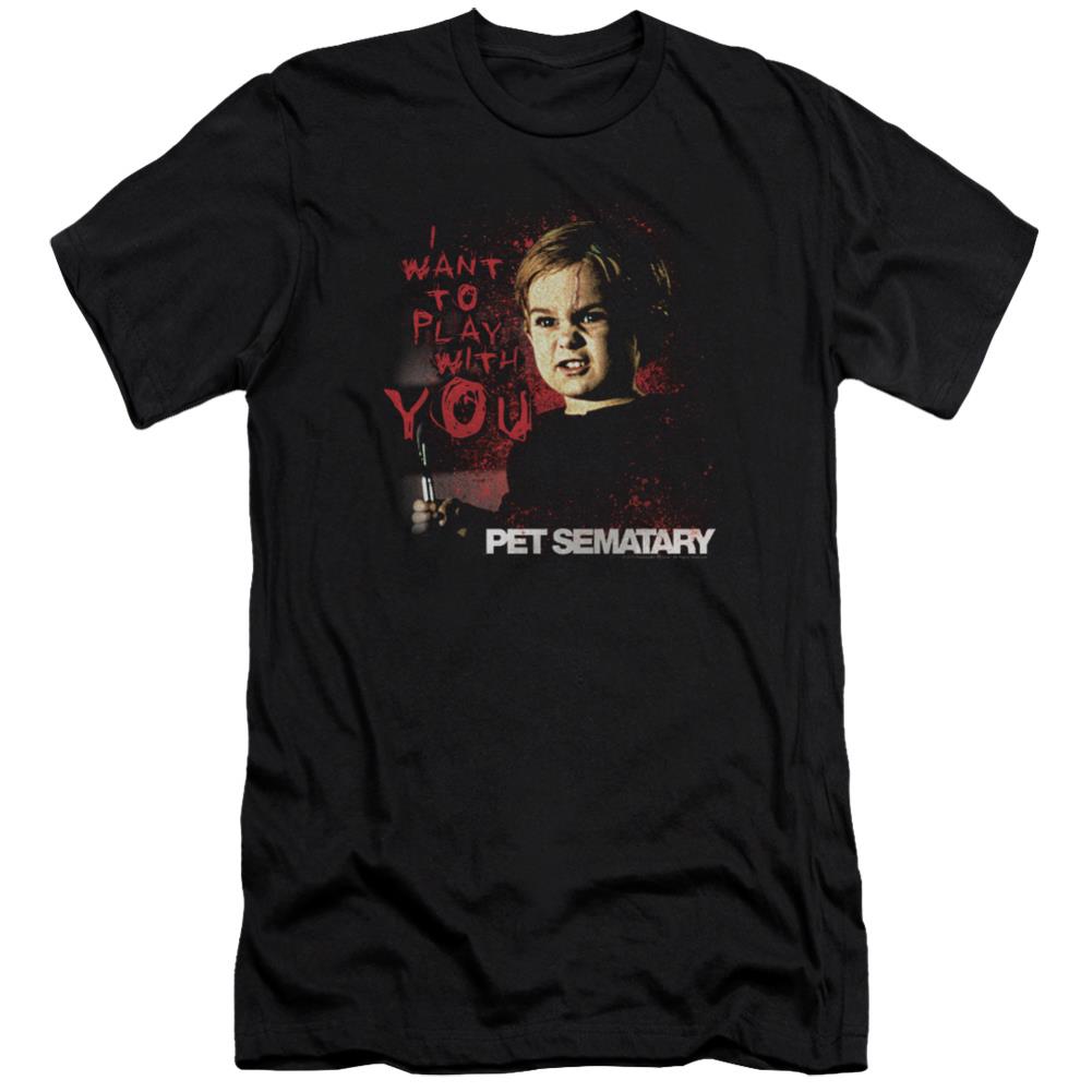 Pet Sematary I Want To Play Men's Ultra-Soft 30/1 Cotton Slim Short-Sleeve T-Shirt