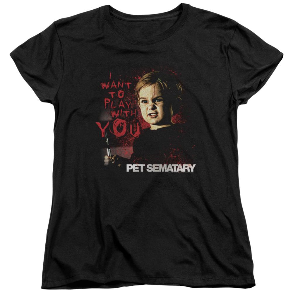 Pet Sematary I Want To Play Women's 18/1 Cotton Short-Sleeve T-Shirt