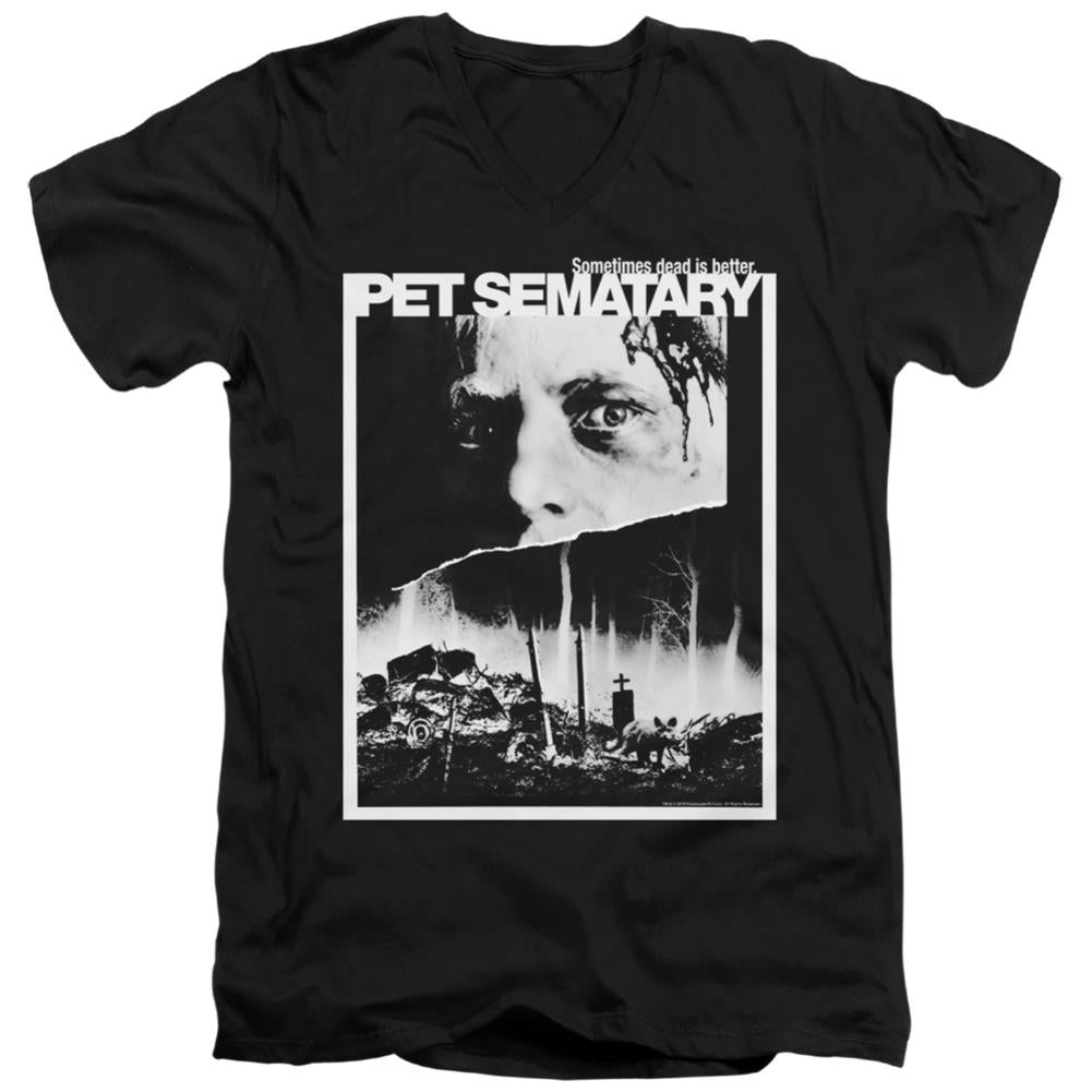 Pet Sematary Poster Art Men's 30/1 Cotton Slim V-Neck T-Shirt