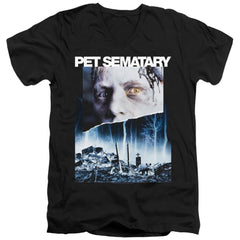 Pet Sematary Poster Art Men's 30/1 Cotton Slim V-Neck T-Shirt