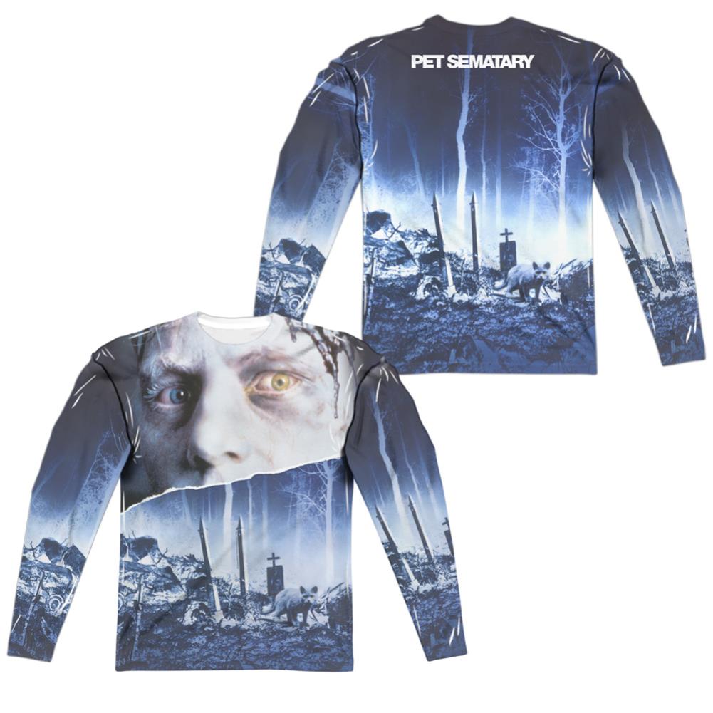 Pet Sematary Poster (Front/Back Print) Men's Regular Fit Polyester Long-Sleeve T-Shirt