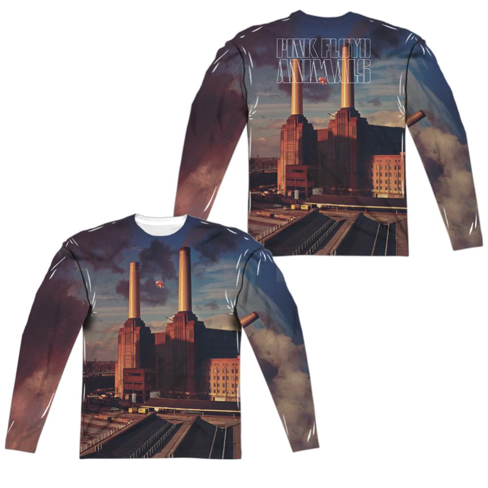 Pink Floyd Animals (Front/Back Print) Men's Regular Fit Polyester Long-Sleeve T-Shirt