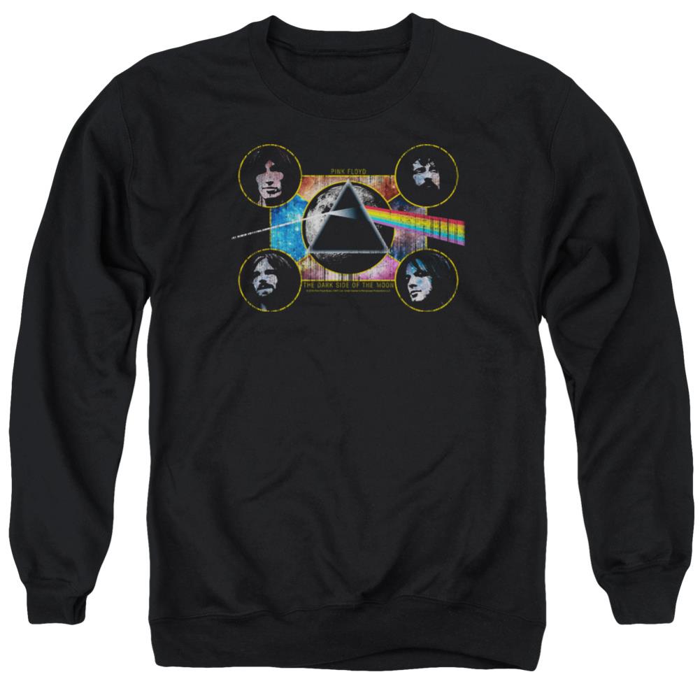 Pink Floyd Dark Side Heads Men's Crewneck 50 50 Poly Long-Sleeve T-Shirt