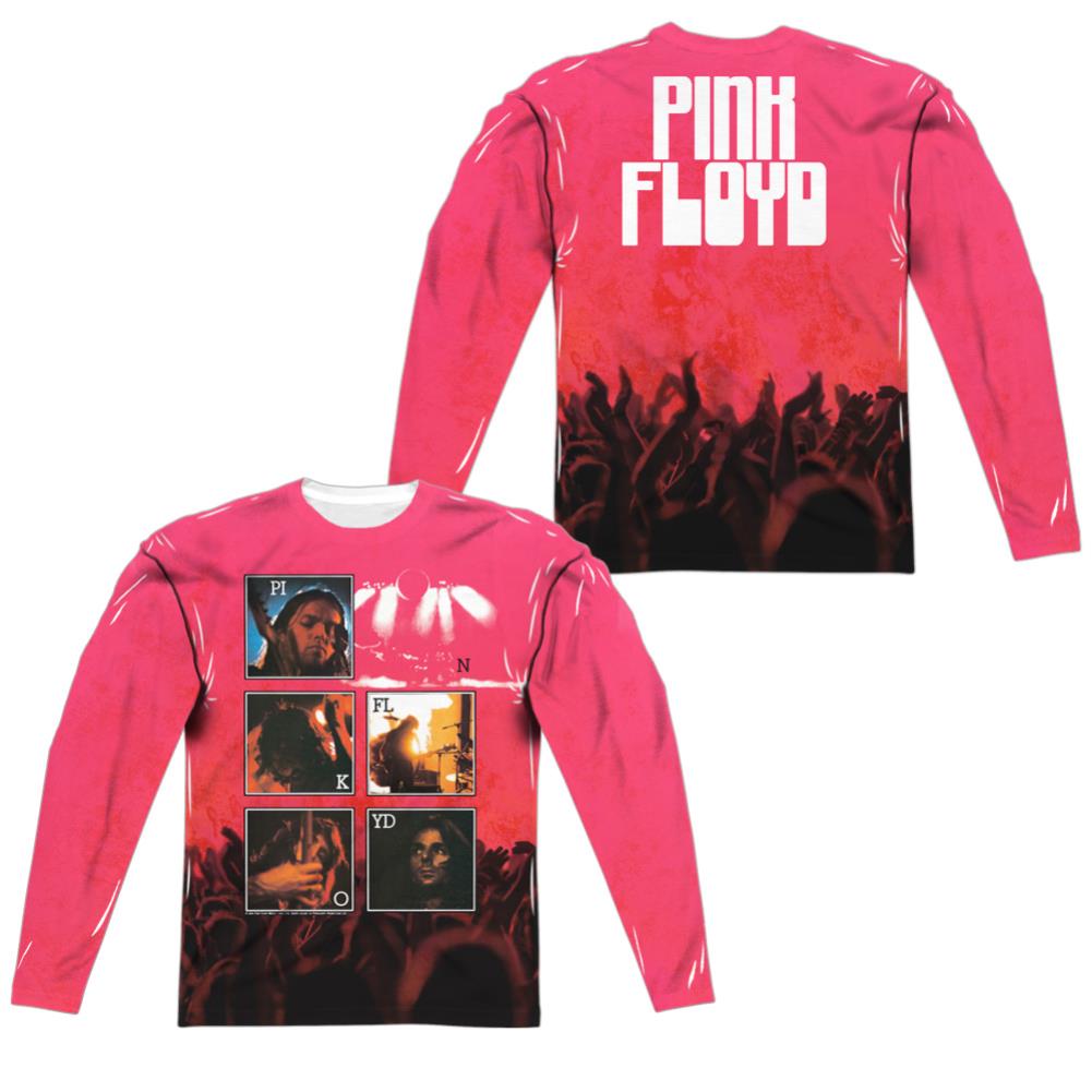 Pink Floyd Live (Front/Back Print) Men's Regular Fit Polyester Long-Sleeve T-Shirt