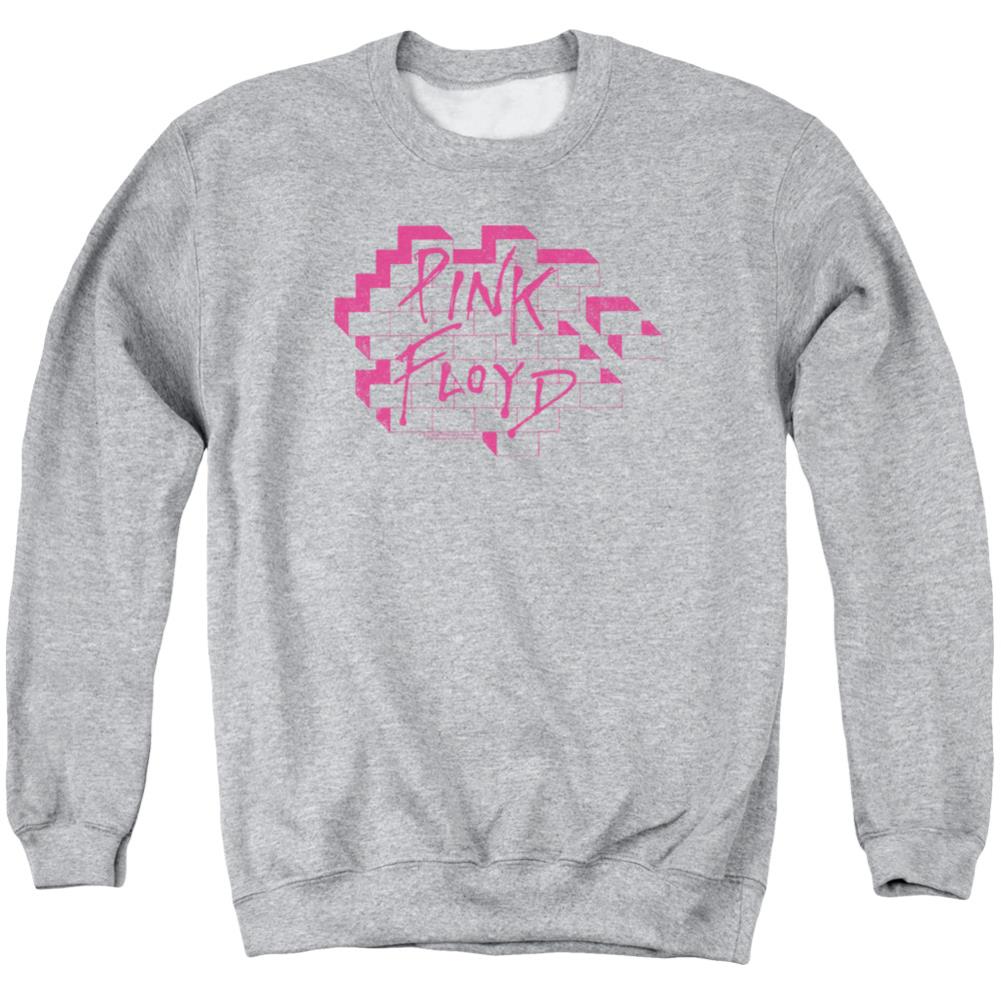 Pink Floyd Wall Logo Men's Crewneck 50 50 Poly Long-Sleeve T-Shirt