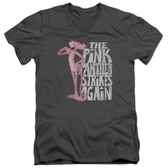 Pink Panther Strikes Again Men's 30/1 Cotton Slim V-Neck T-Shirt