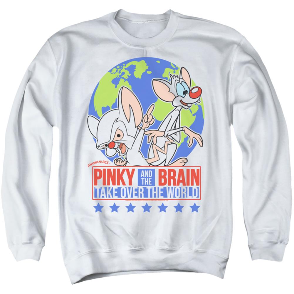 Pinky And The Brain Campaign Men's Crewneck 50 50 Poly Long-Sleeve T-Shirt