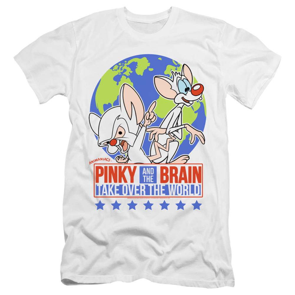 Pinky And The Brain Campaign Men's Ultra-Soft 30/1 Cotton Slim Short-Sleeve T-Shirt